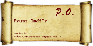 Prusz Omár névjegykártya